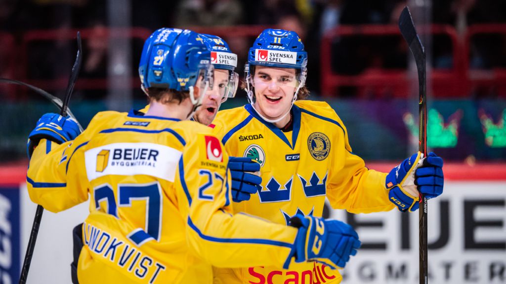 Samuel Fagemo gjorde mål direkt i sin första landskamp med Tre Kronor.