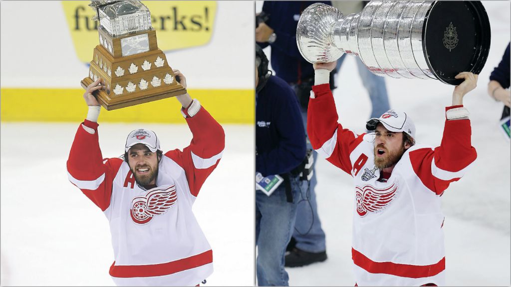 Henrik Zetterberg med troféerna.